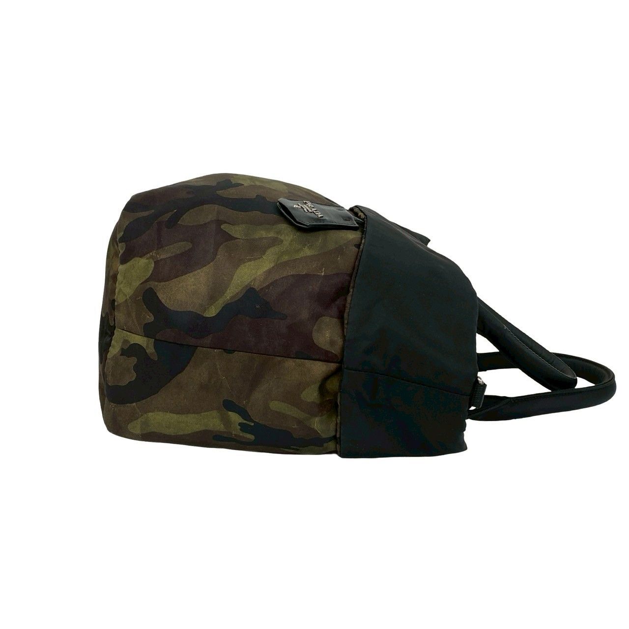 Prada Camouflage Triangle Logo Nylon 2-Way Reversible Shoulder Bag Green Black — view 6