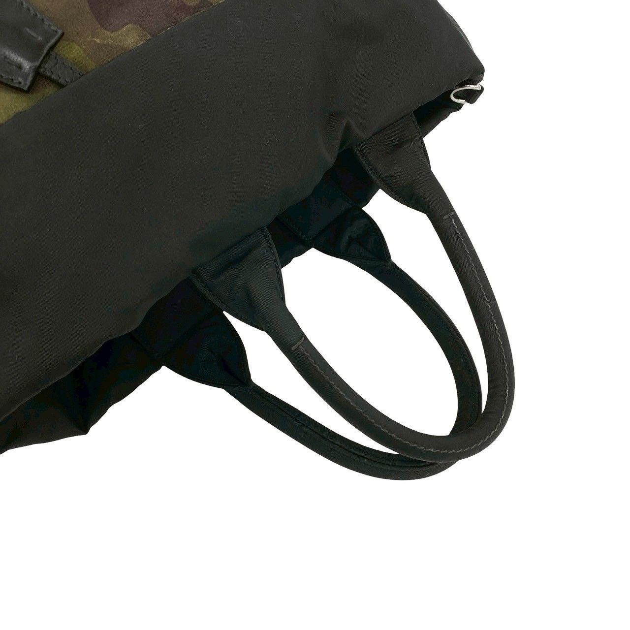 Prada Camouflage Triangle Logo Nylon 2-Way Reversible Shoulder Bag Green Black — view 4