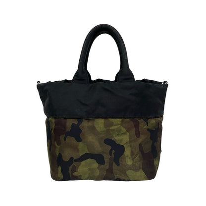 Prada Camouflage Triangle Logo Nylon 2-Way Reversible Shoulder Bag Green Black — view 3