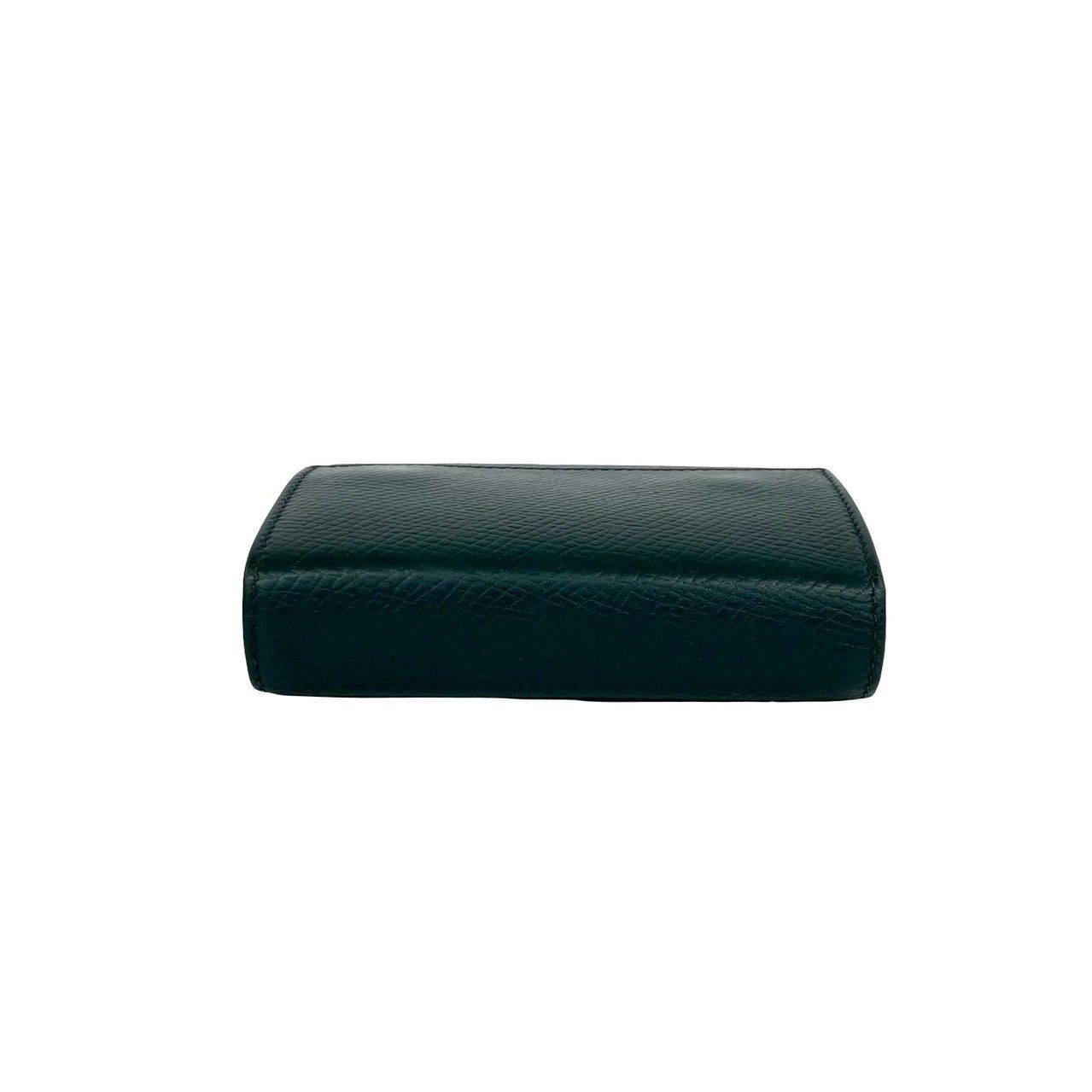 Celine Small Trifold Leather Wallet Mini Card Case Dark Green — view 3