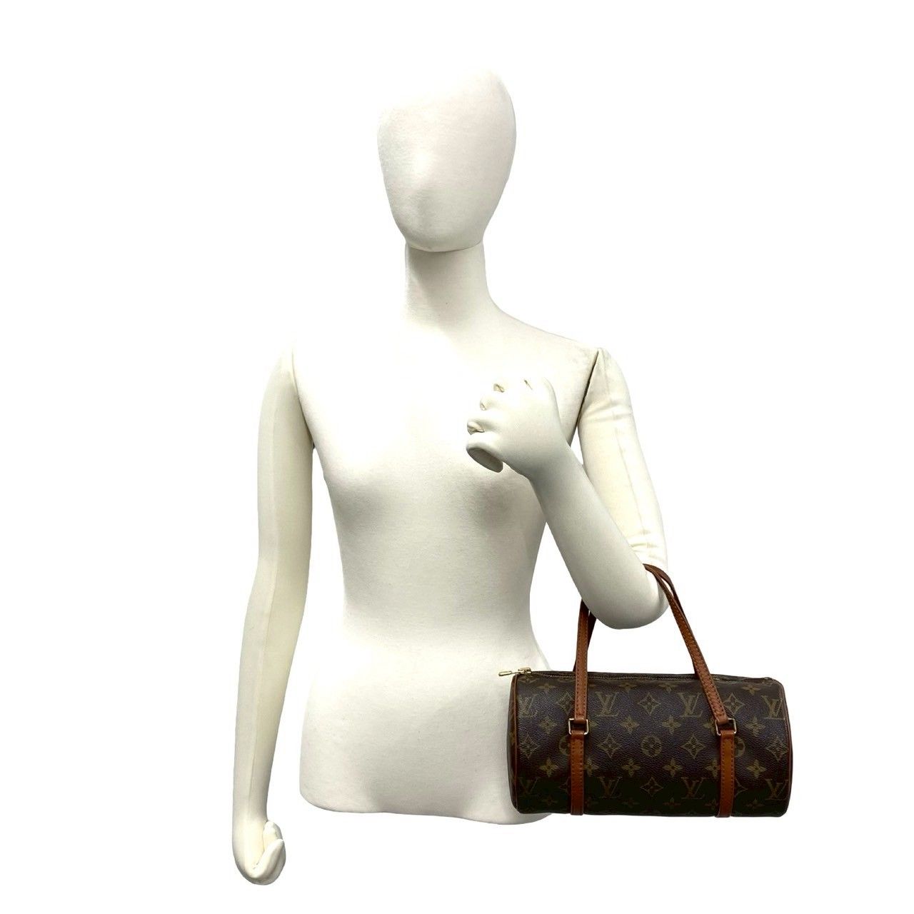 Louis Vuitton Vintage Papillon 26 Monogram Leather Mini Boston Bag Brown — view 2