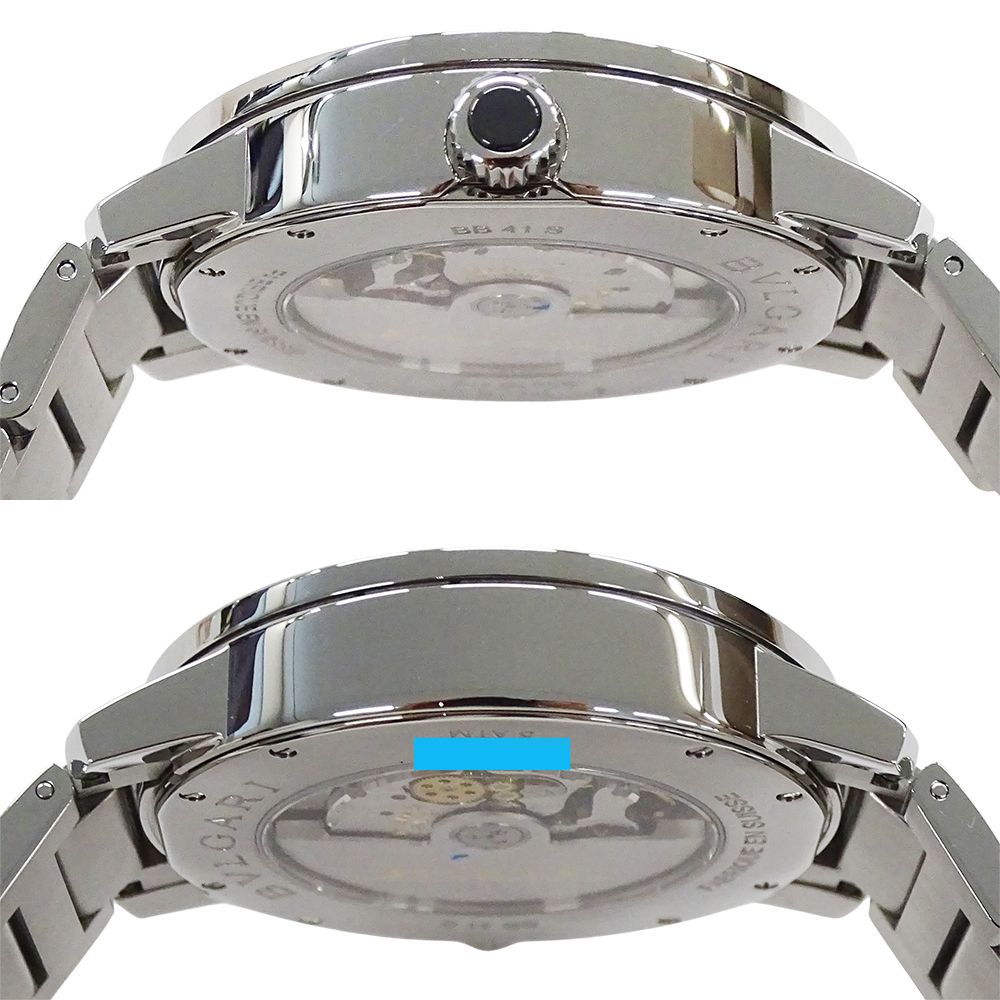 Bvlgari Automatic Winding at SS Silver Black Watch — view 3