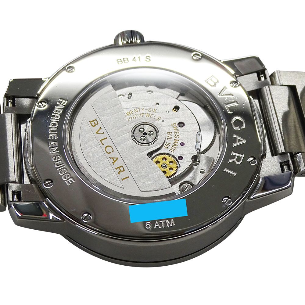 Bvlgari Automatic Winding at SS Silver Black Watch — view 7