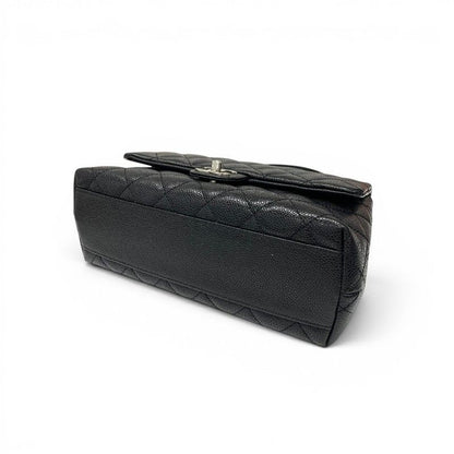 Chanel Handbag Black Silver CC Logo Quilted Top Handle — view 4