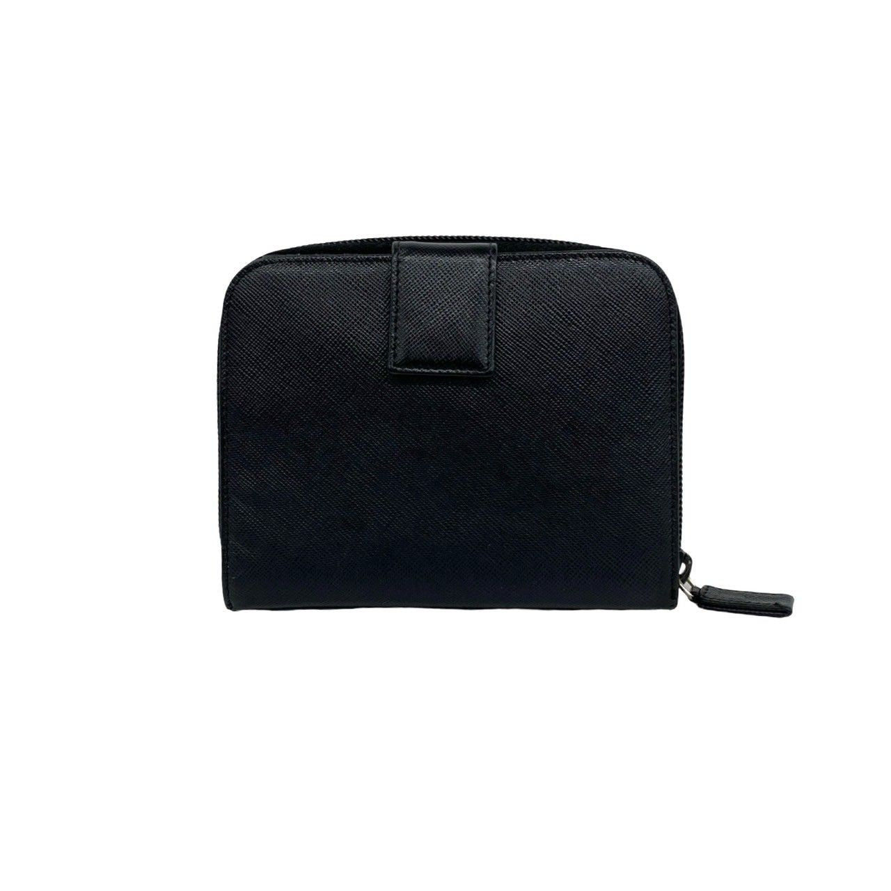 Prada Triangle Logo Saffiano Leather Bifold Wallet Mini Billfold Coin Purse — view 2