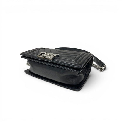 Chanel Shoulder Bag Black Silver Body 20 CC Logo Chez Blanc Single Flap Double — view 4