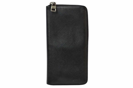 Prada Wallet Zip Around Saffiano Black
