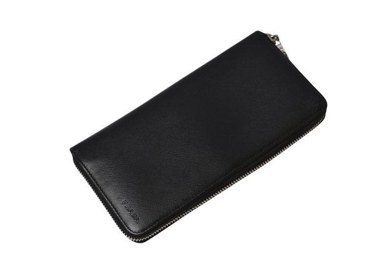 Prada Wallet Zip Around Saffiano Black — view 5
