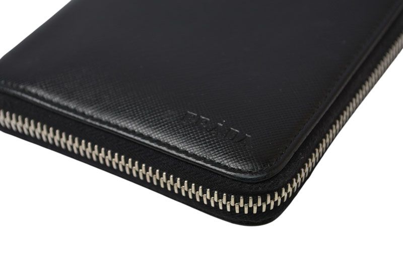 Prada Wallet Zip Around Saffiano Black — view 2