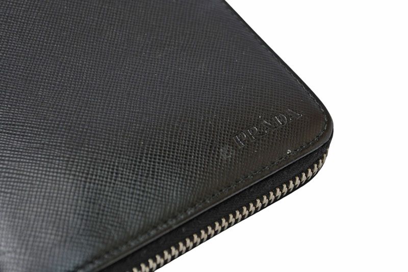 Prada Wallet Zip Around Saffiano Black — view 3