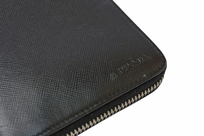 Prada Wallet Zip Around Saffiano Black — view 3