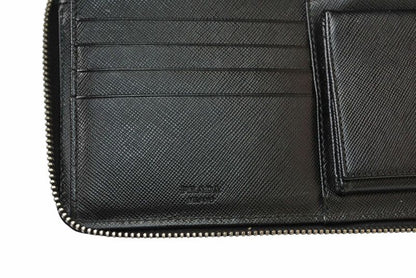 Prada Wallet Zip Around Saffiano Black — view 8