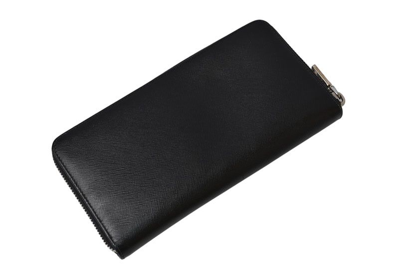 Prada Wallet Zip Around Saffiano Black — view 6