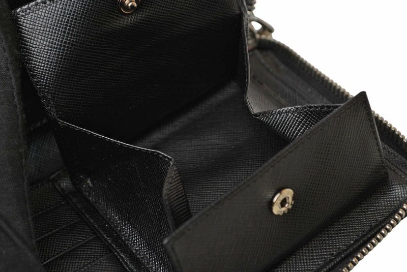 Prada Wallet Zip Around Saffiano Black — view 9
