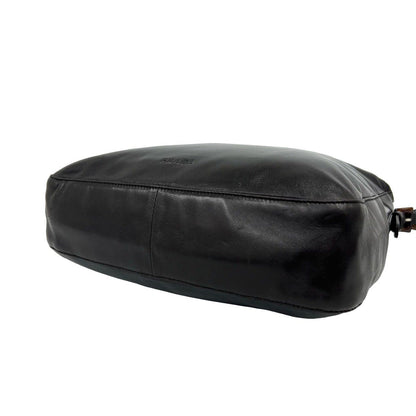 Prada Logo Leather Chain Shoulder Bag Crossbody Pochette Cross Brown — view 8