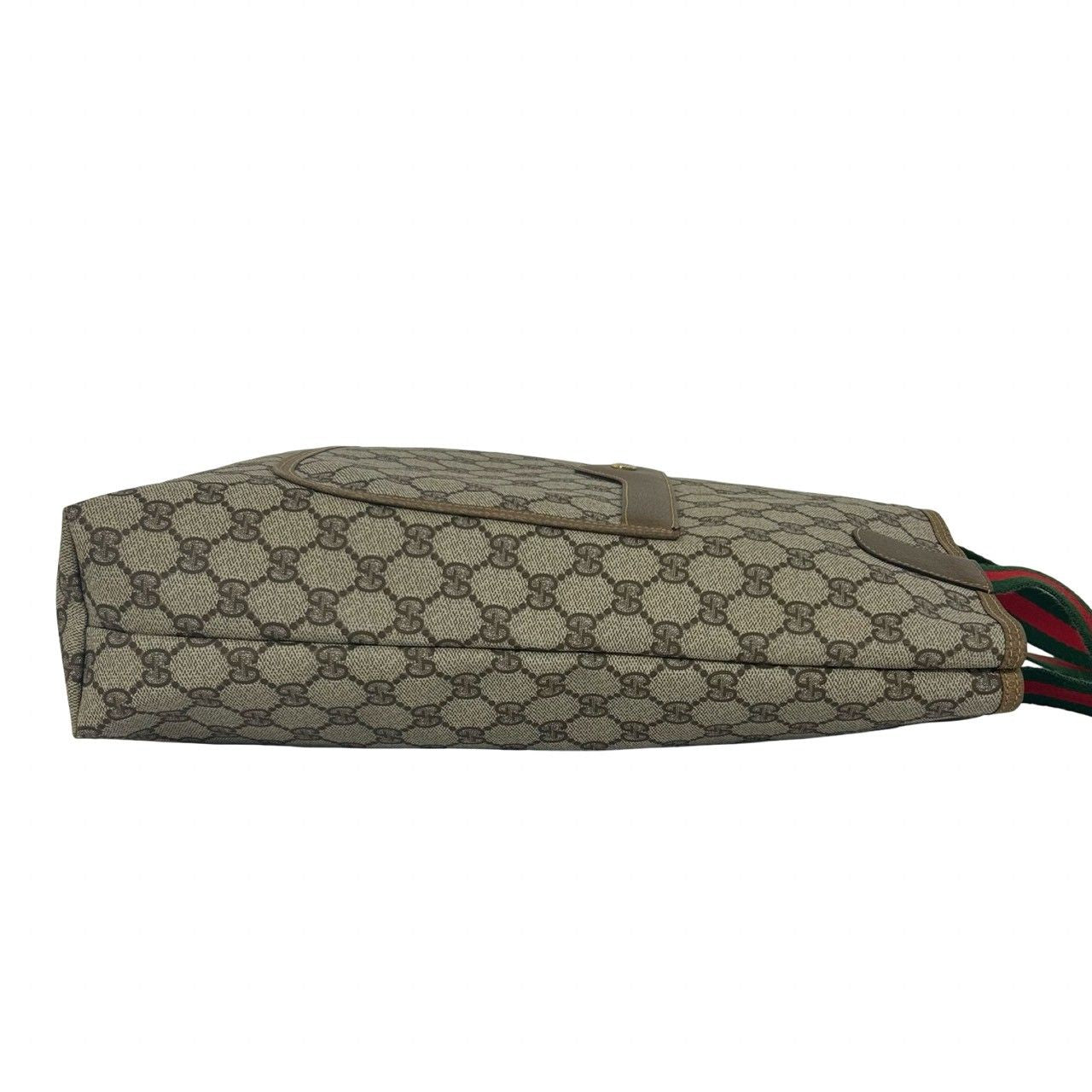 Gucci Vintage Sherry Line GG Logo Leather Tote Brown — view 6