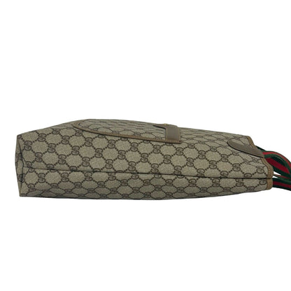 Gucci Vintage Sherry Line GG Logo Leather Tote Brown — view 6