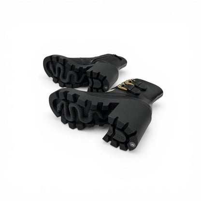 Gucci Boots Short Shoes Leather Black Brown GG Supreme Belt Logo Ankle — view 6