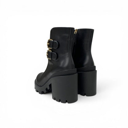 Gucci Boots Short Shoes Leather Black Brown GG Supreme Belt Logo Ankle — view 4