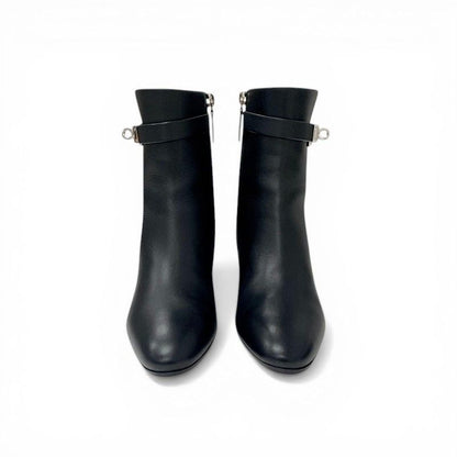 Hermes Saint Germain Boots Short Shoes Leather Black Silver Kelly — view 2