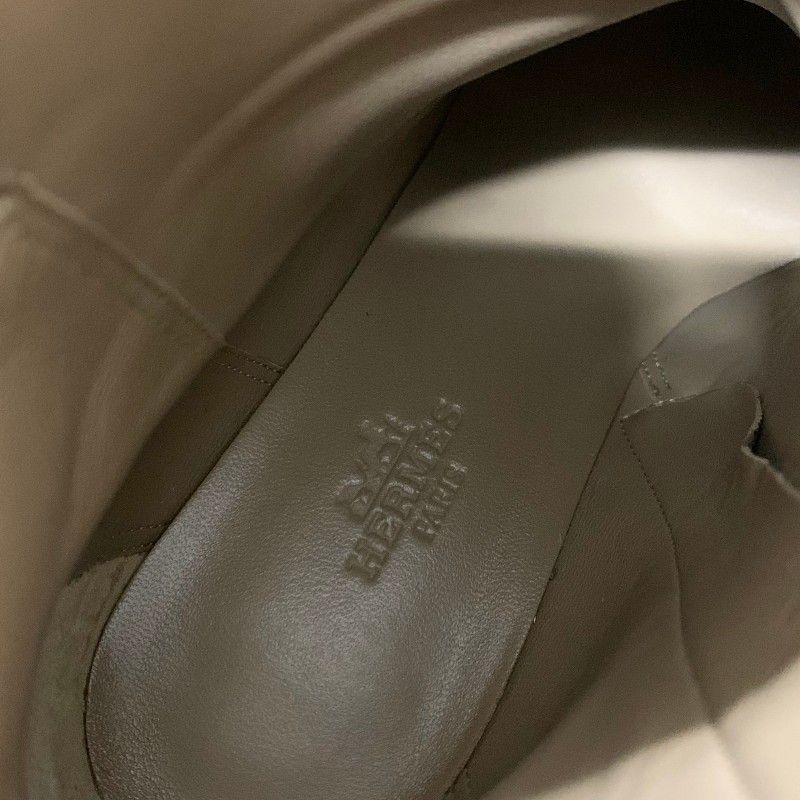 Hermes Saint Germain Boots Short Shoes Leather Black Silver Kelly — view 7