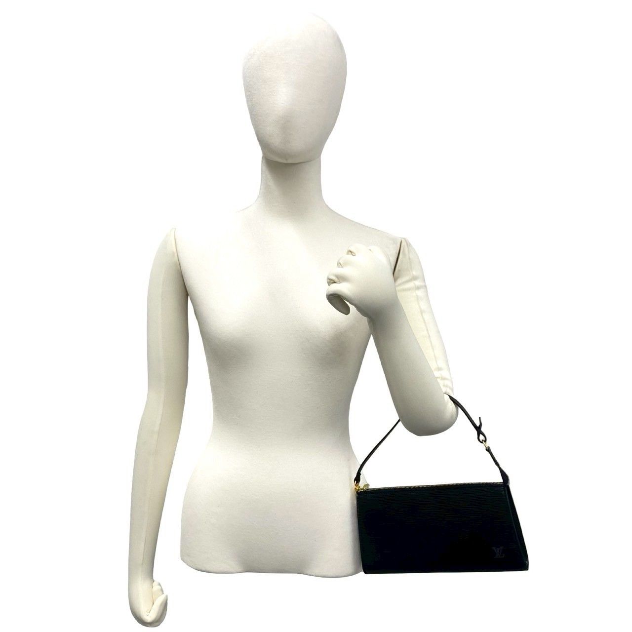 Louis Vuitton Vintage Pochette Epi Leather Mini Handbag Black — view 2