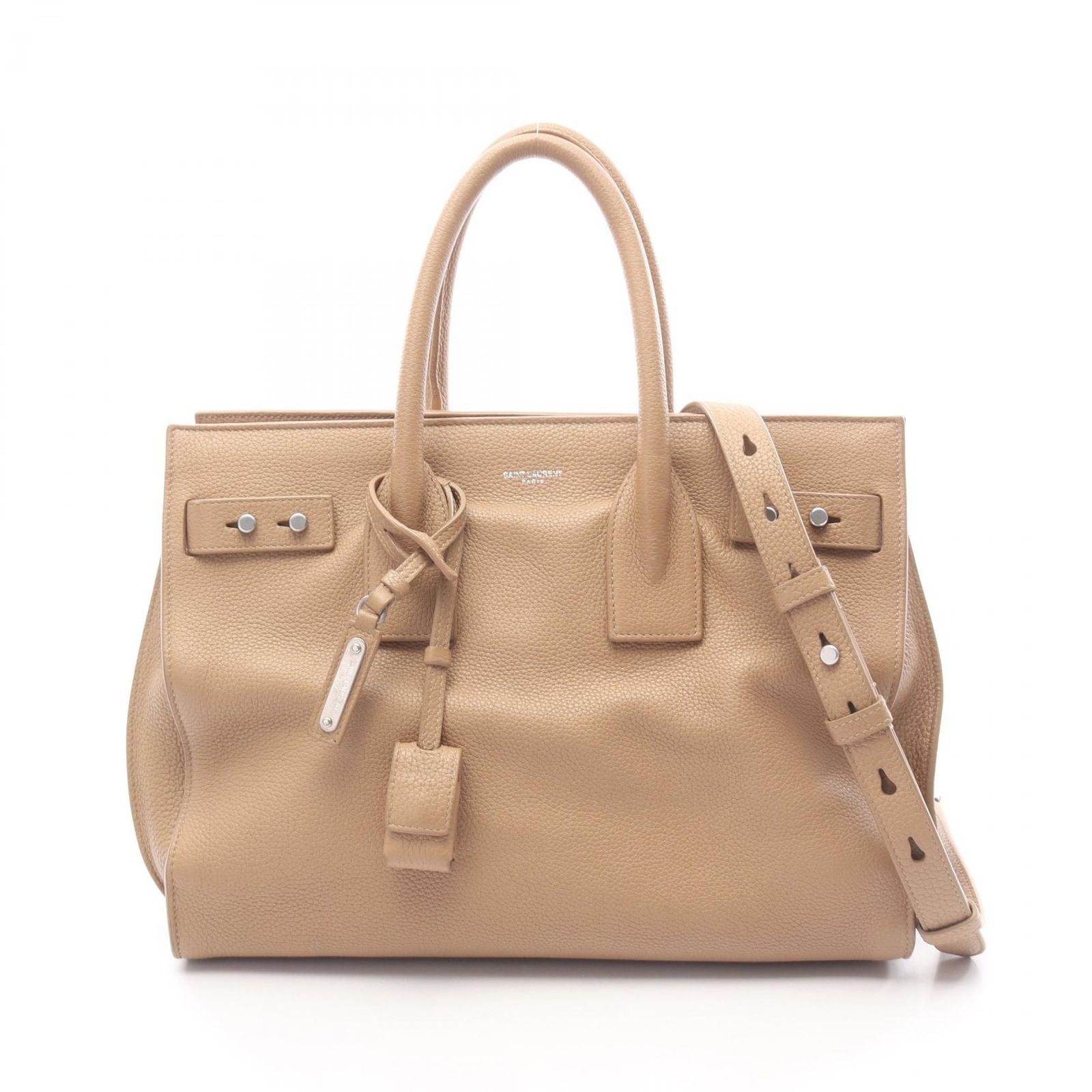 Saint Laurent Paris Tote Sac 2-Way Beige Leather Sac