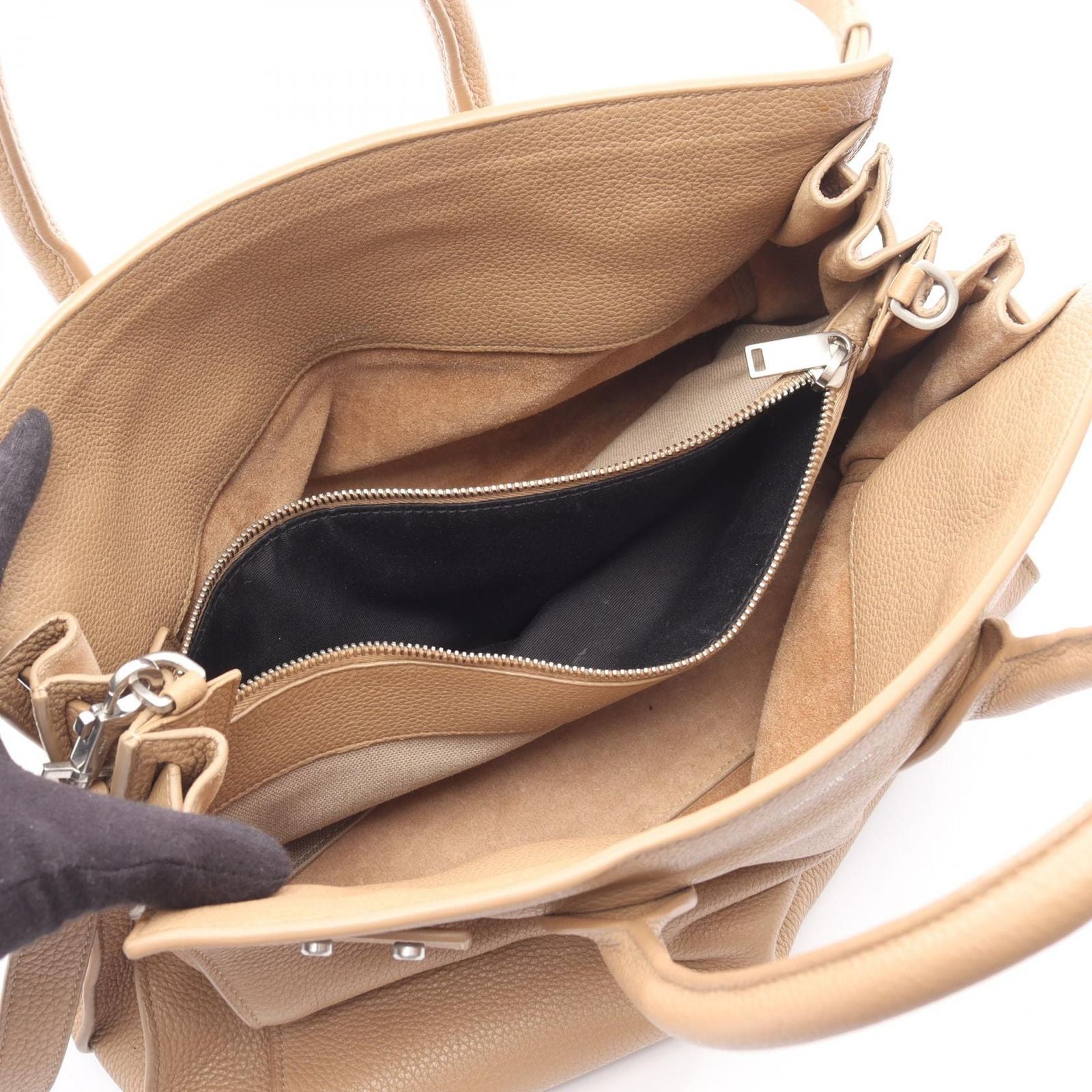 Saint Laurent Paris Tote Sac 2-Way Beige Leather Sac — view 3