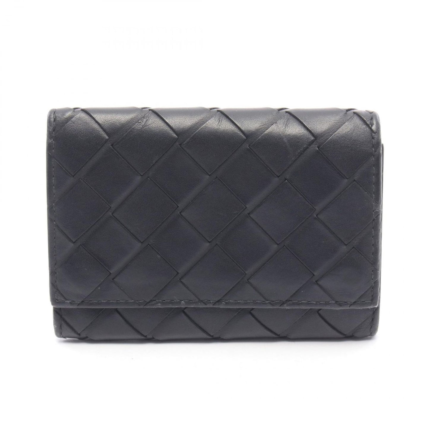 Bottega Veneta Key Case 6 Black Orange Leather Key Holder