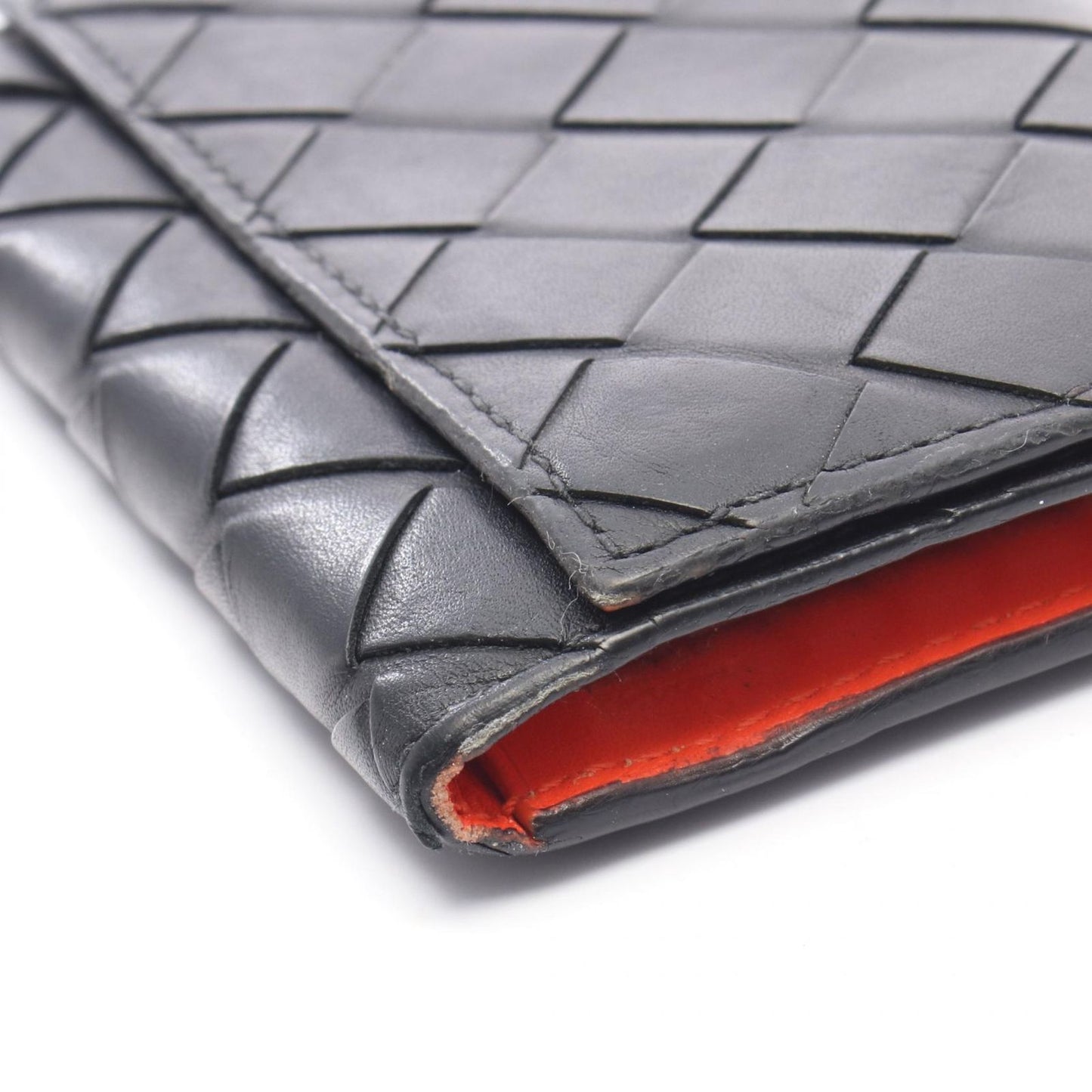 Bottega Veneta Key Case 6 Black Orange Leather Key Holder — view 8