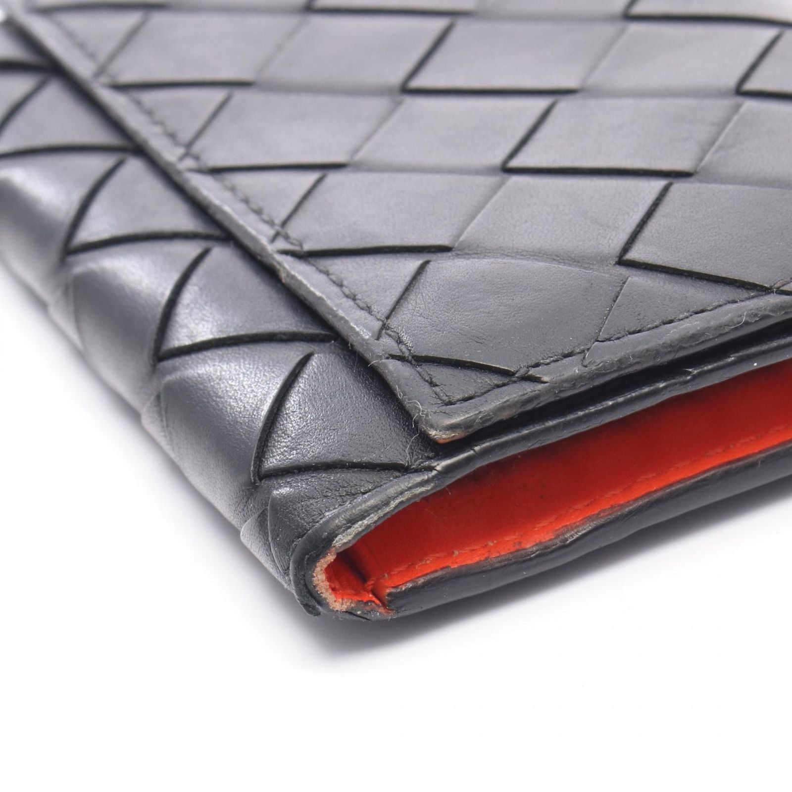 Bottega Veneta Key Case 6 Black Orange Leather Key Holder — view 8