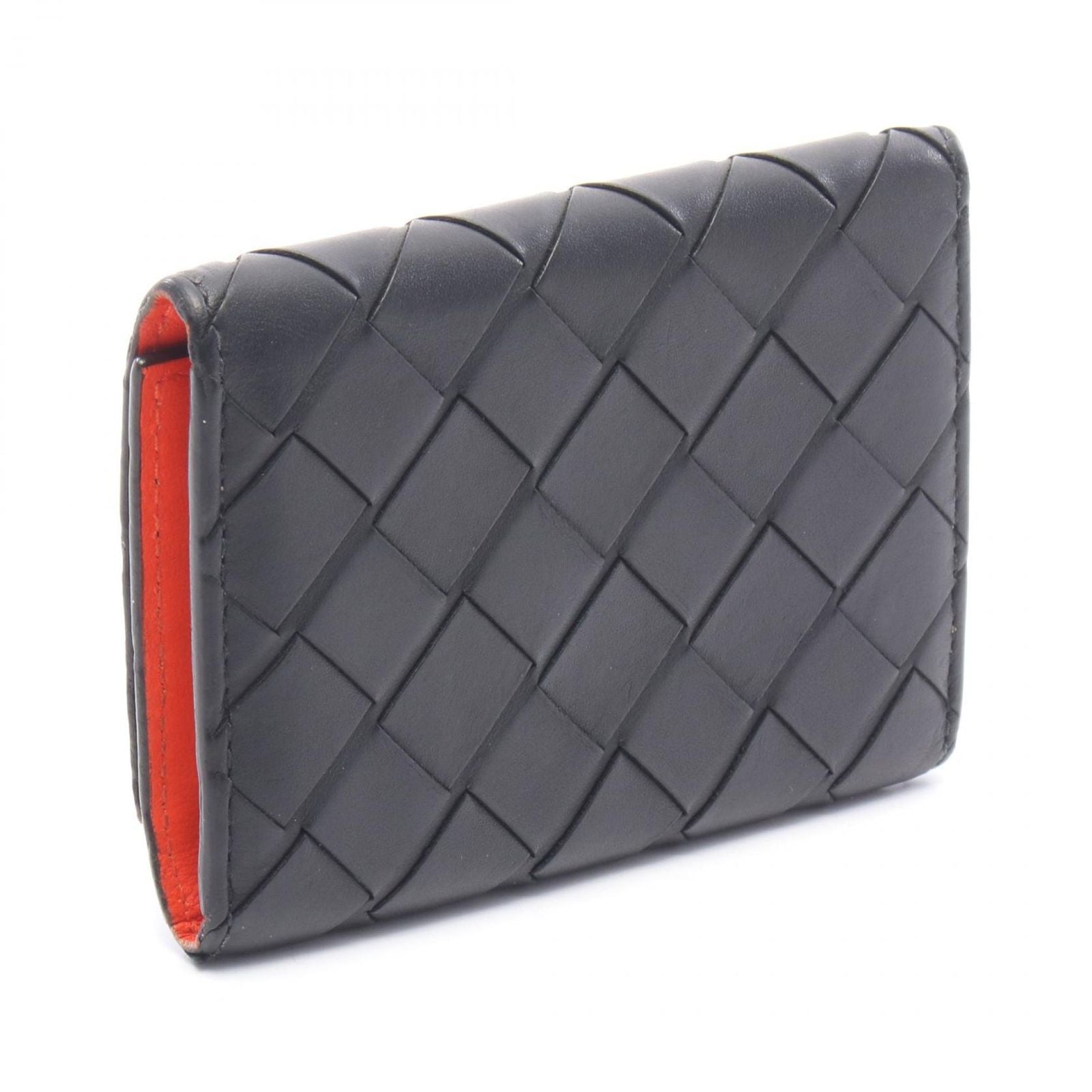 Bottega Veneta Key Case 6 Black Orange Leather Key Holder — view 2