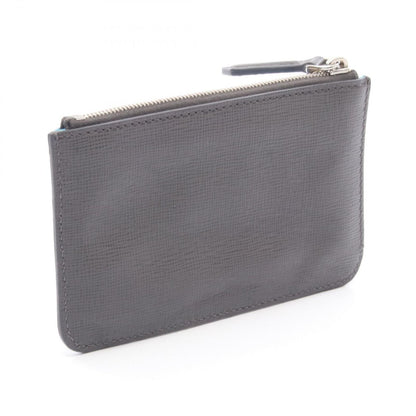 Fendi Coin Case Gray Blue Leather Tree Ring with — view 2