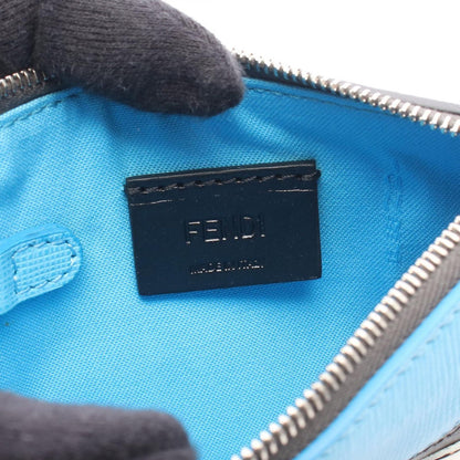Fendi Coin Case Gray Blue Leather Tree Ring with — view 4