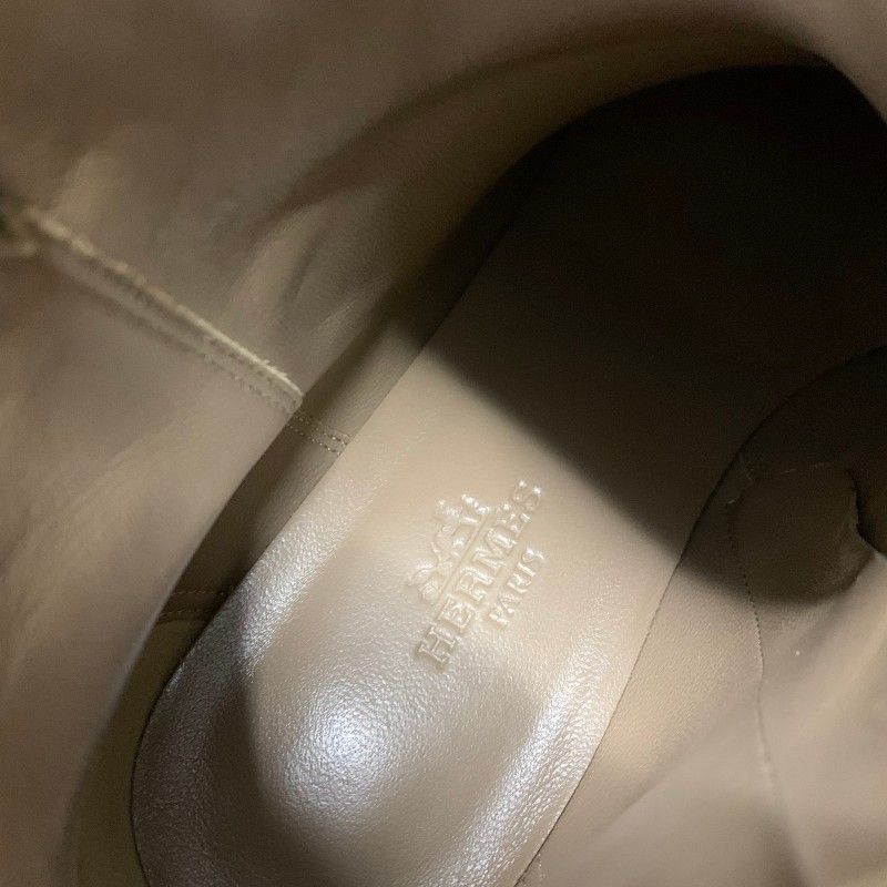 Hermes Saint Germain Boots Short Shoes Leather Black Silver Kelly — view 7