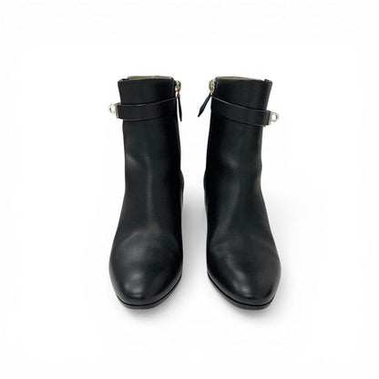 Hermes Saint Germain Boots Short Shoes Leather Black Silver Kelly — view 2
