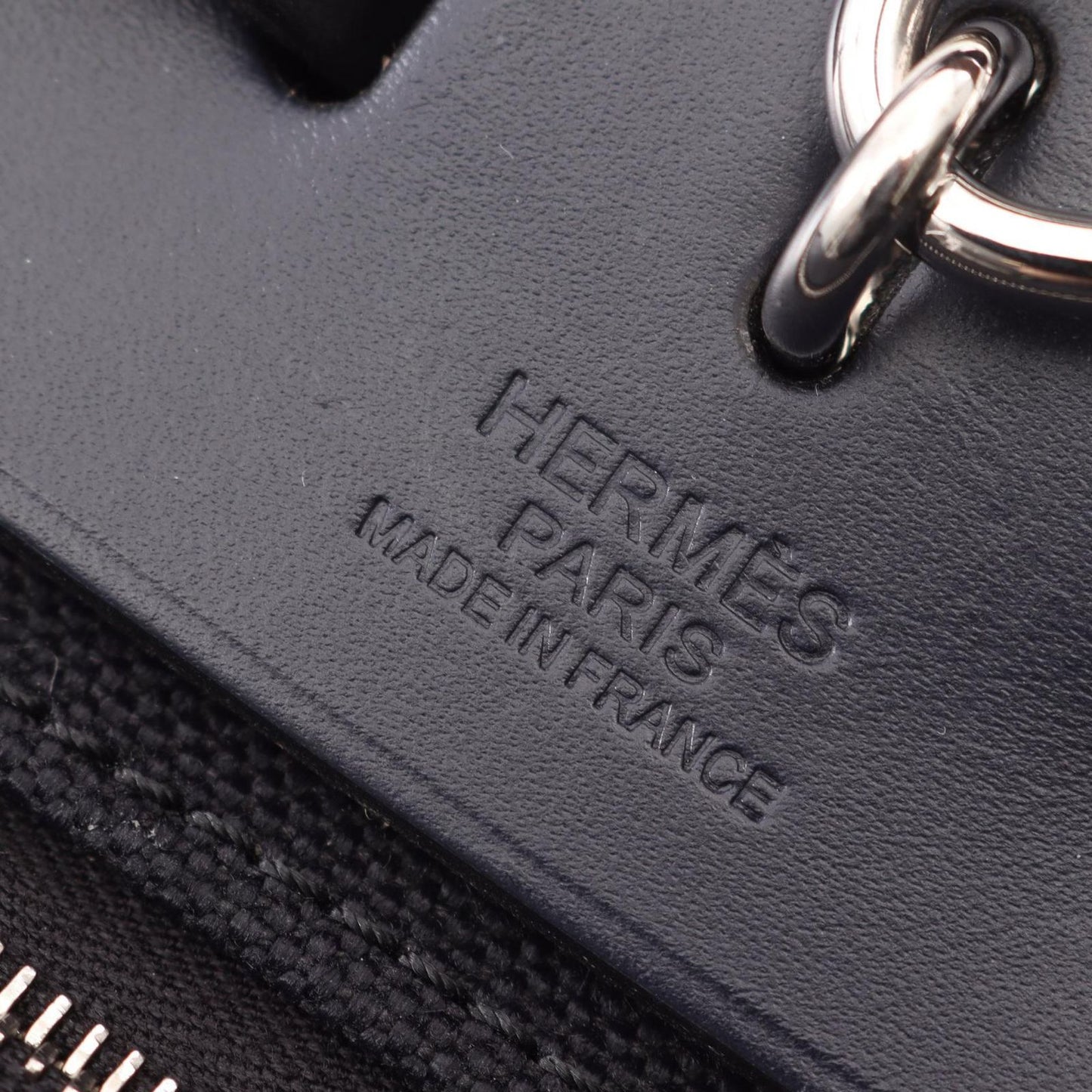 Hermes Handbag Herbag PM 2-Way Black Blue Canvas Leather PM Leto lene — view 4