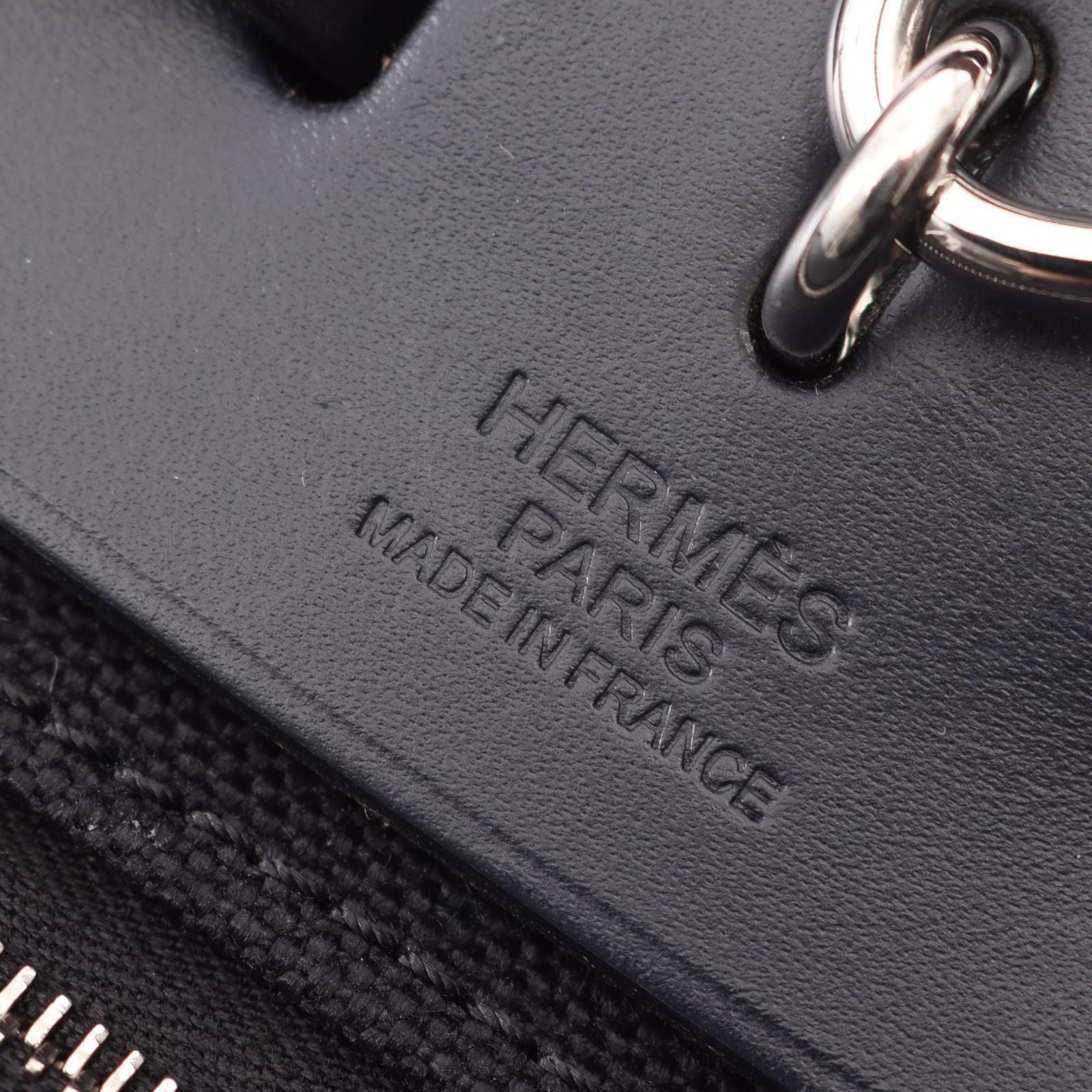 Hermes Handbag Herbag PM 2-Way Black Blue Canvas Leather PM Leto lene — view 4
