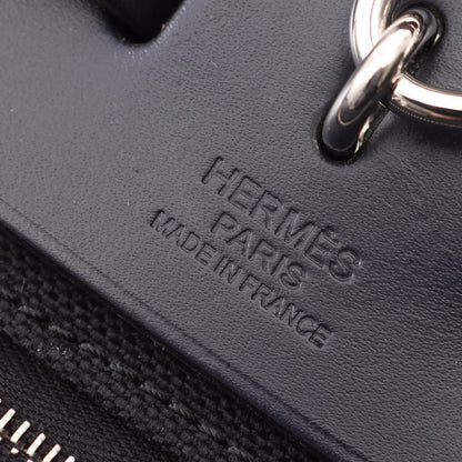Hermes Handbag Herbag PM 2-Way Black Blue Canvas Leather PM Leto lene — view 4