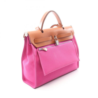 Hermes Handbag Herbag PM 2-Way Ma of a Nalale Canvas Leather PM — view 2