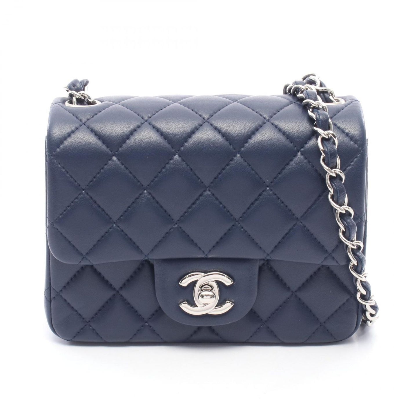 Chanel Shoulder Bag Minimatelasse Navy Lambskin