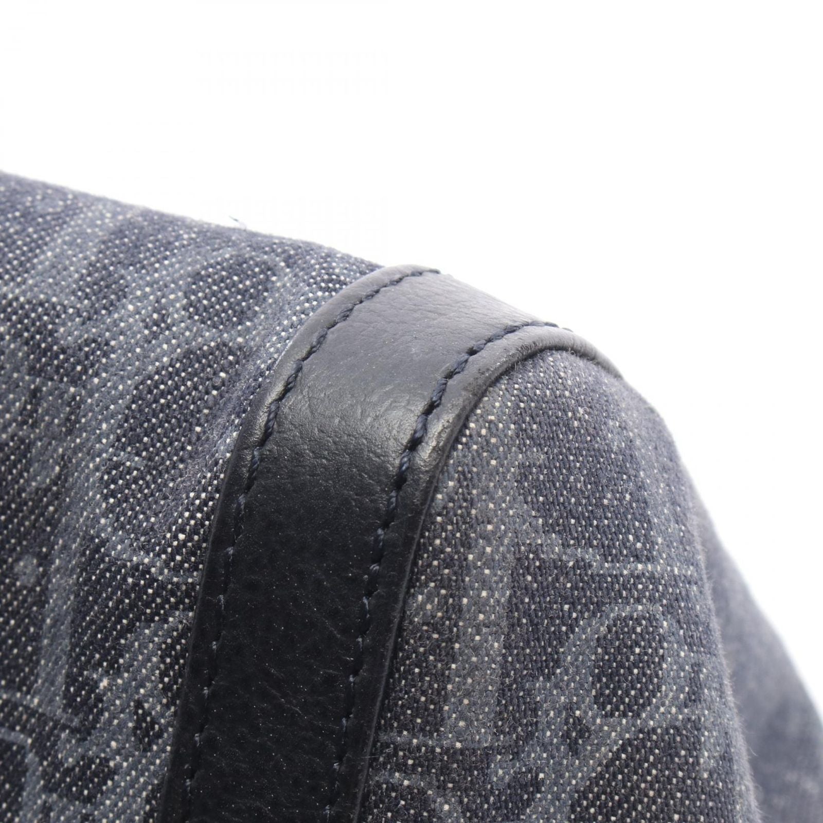 Dior Dio Handbag Tobta Navy Black Orange Denim Leather — view 8