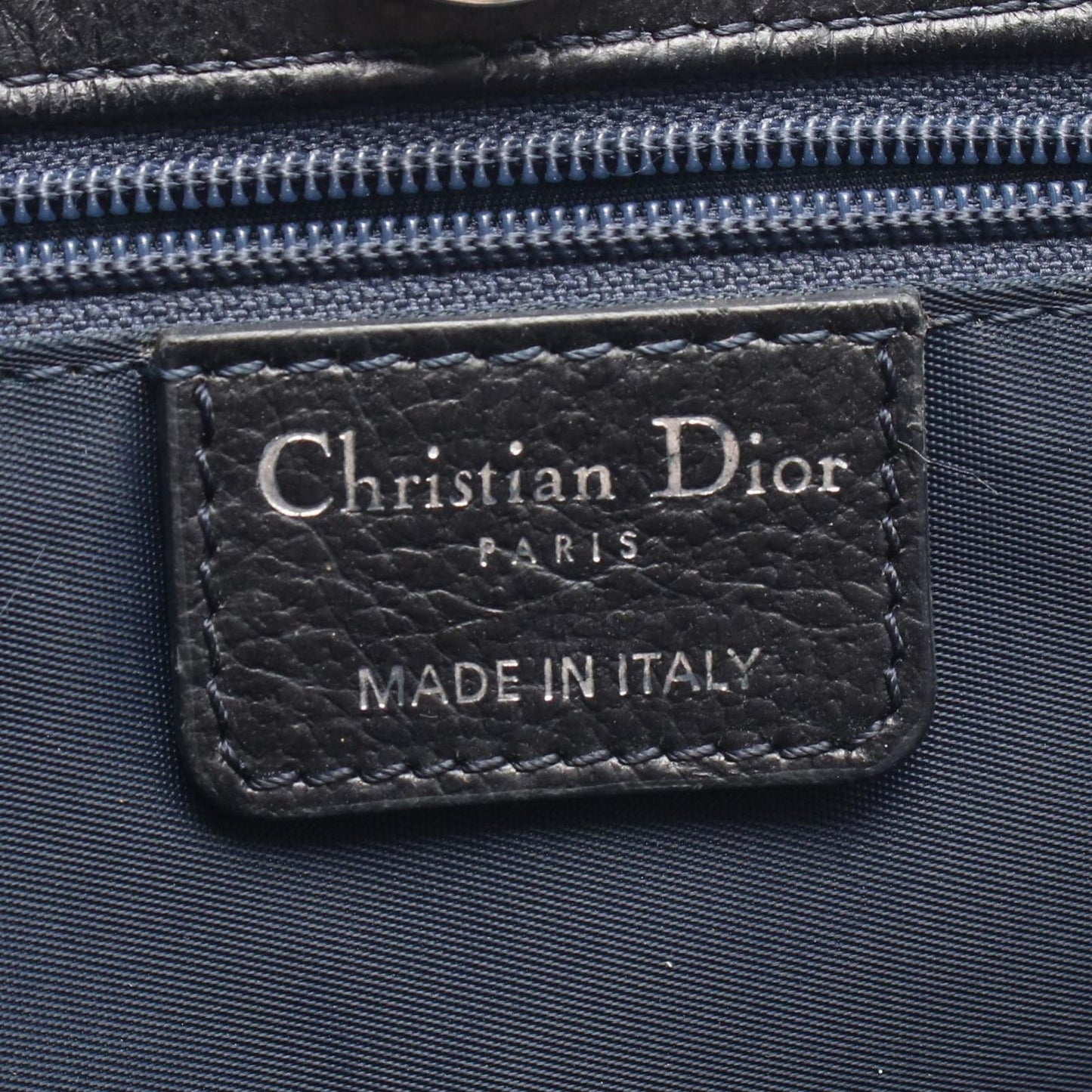 Dior Dio Handbag Tobta Navy Black Orange Denim Leather — view 4