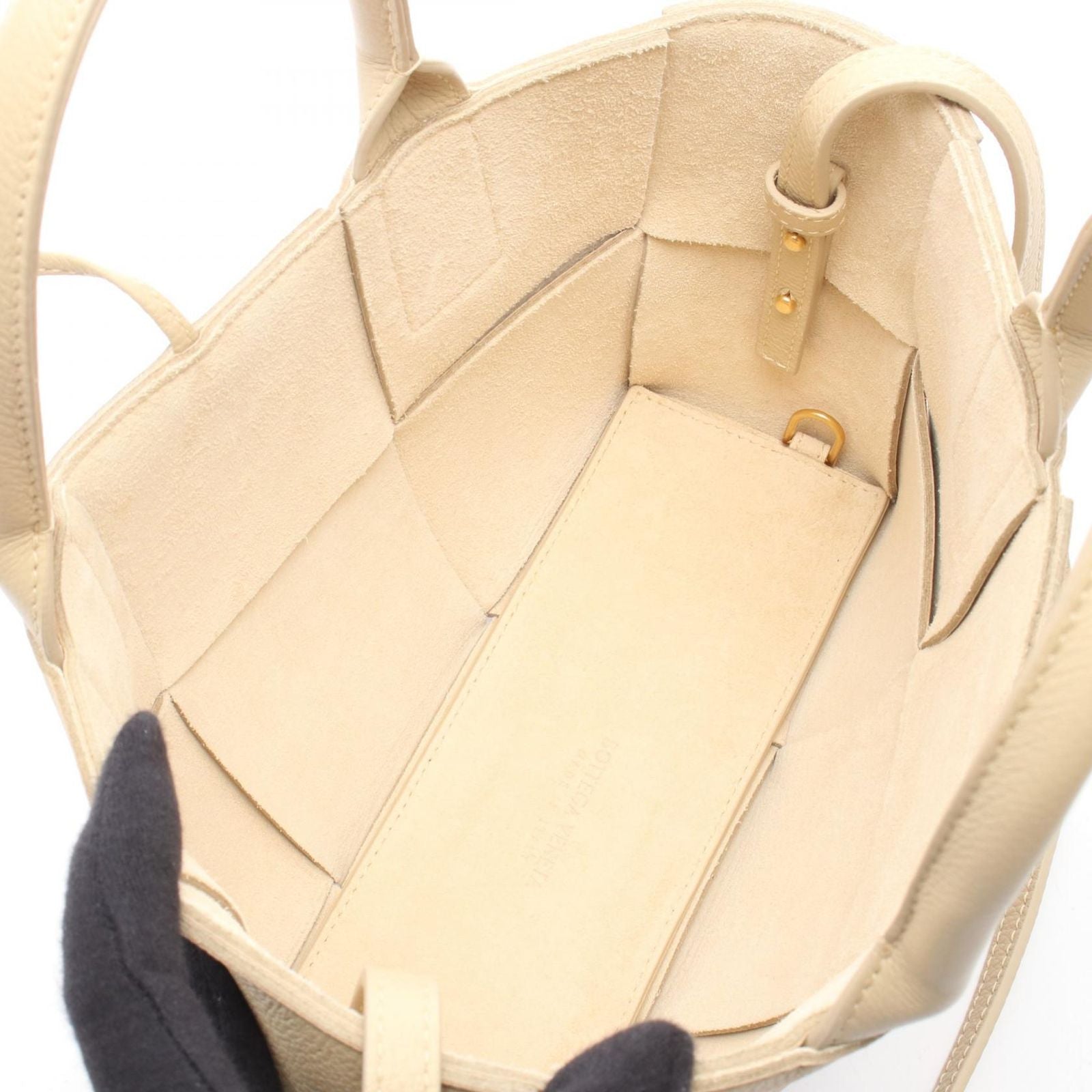 Bottega Veneta Tote Minialeko 2-Way Beige Leather Matrees — view 3