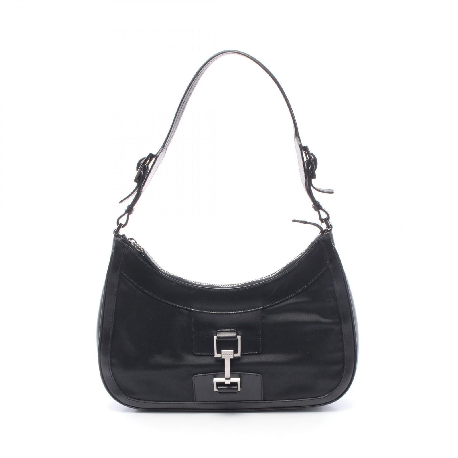 Gucci Shoulder Bag Jackie 001 Black Nylon Leather
