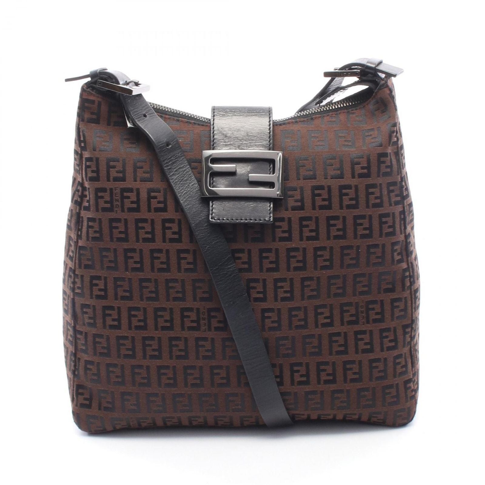 Fendi Shoulder Bag of Brown Nylon Leather of