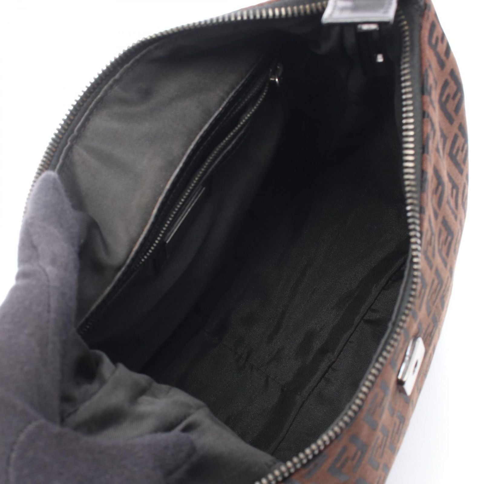 Fendi Shoulder Bag of Brown Nylon Leather of — view 3