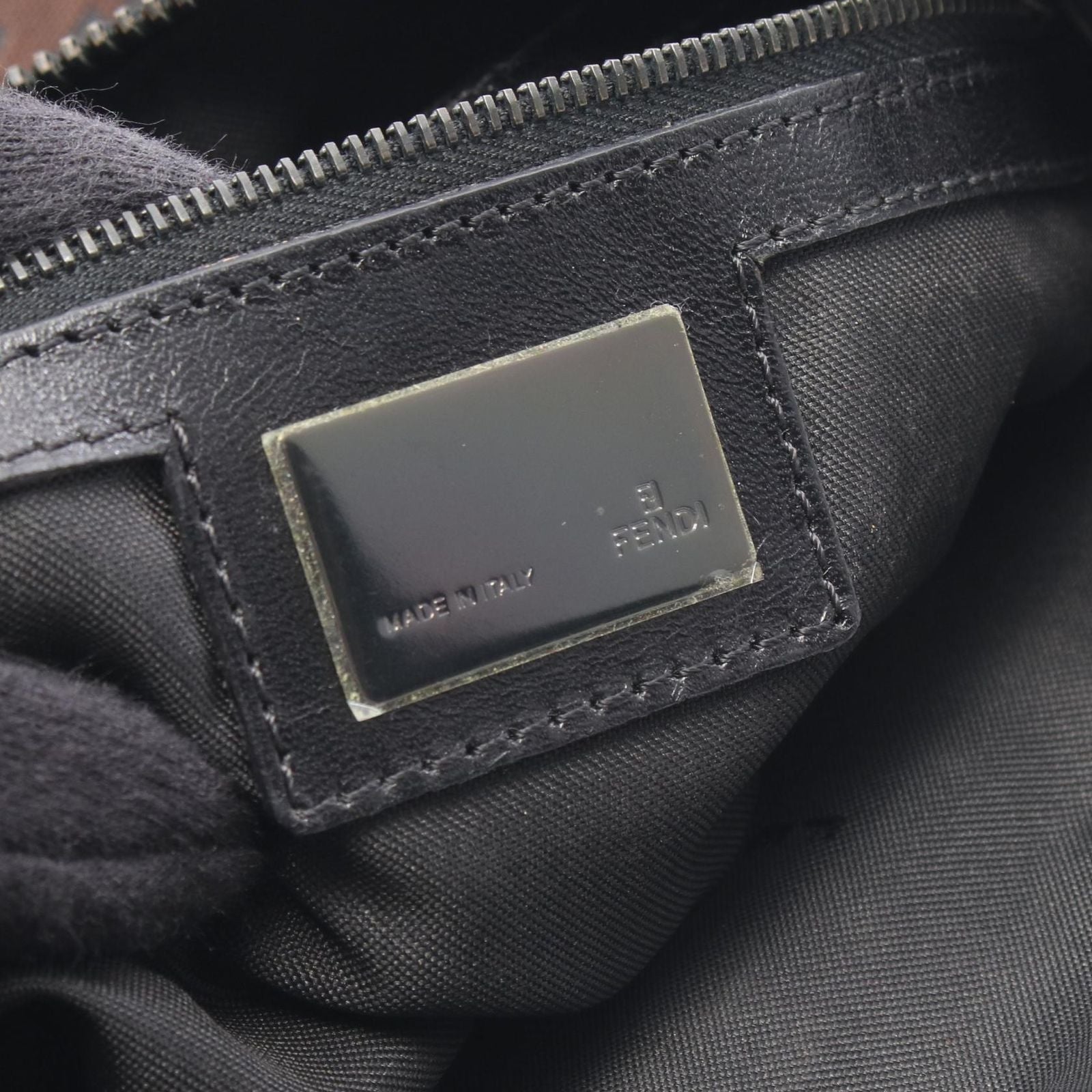 Fendi Shoulder Bag of Brown Nylon Leather of — view 4