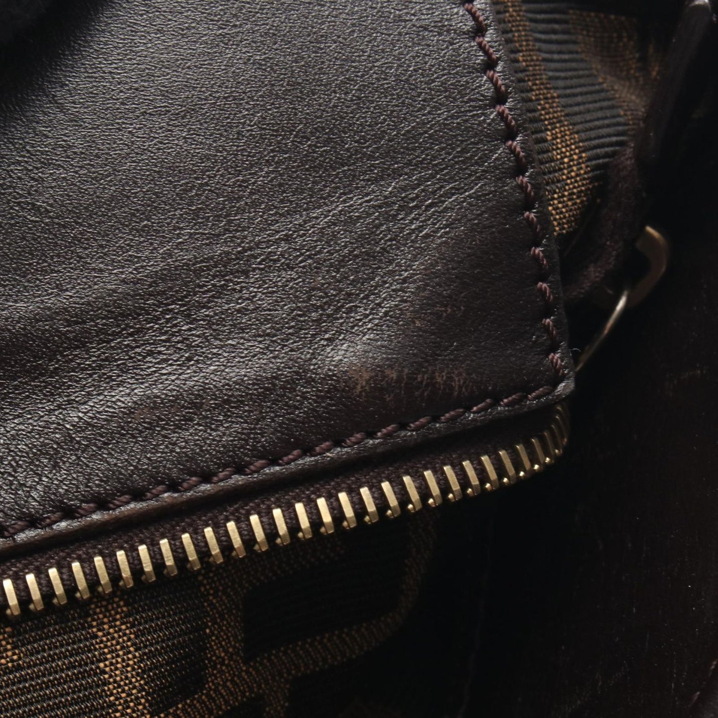 Fendi Tote Brown Canvas Leather — view 8