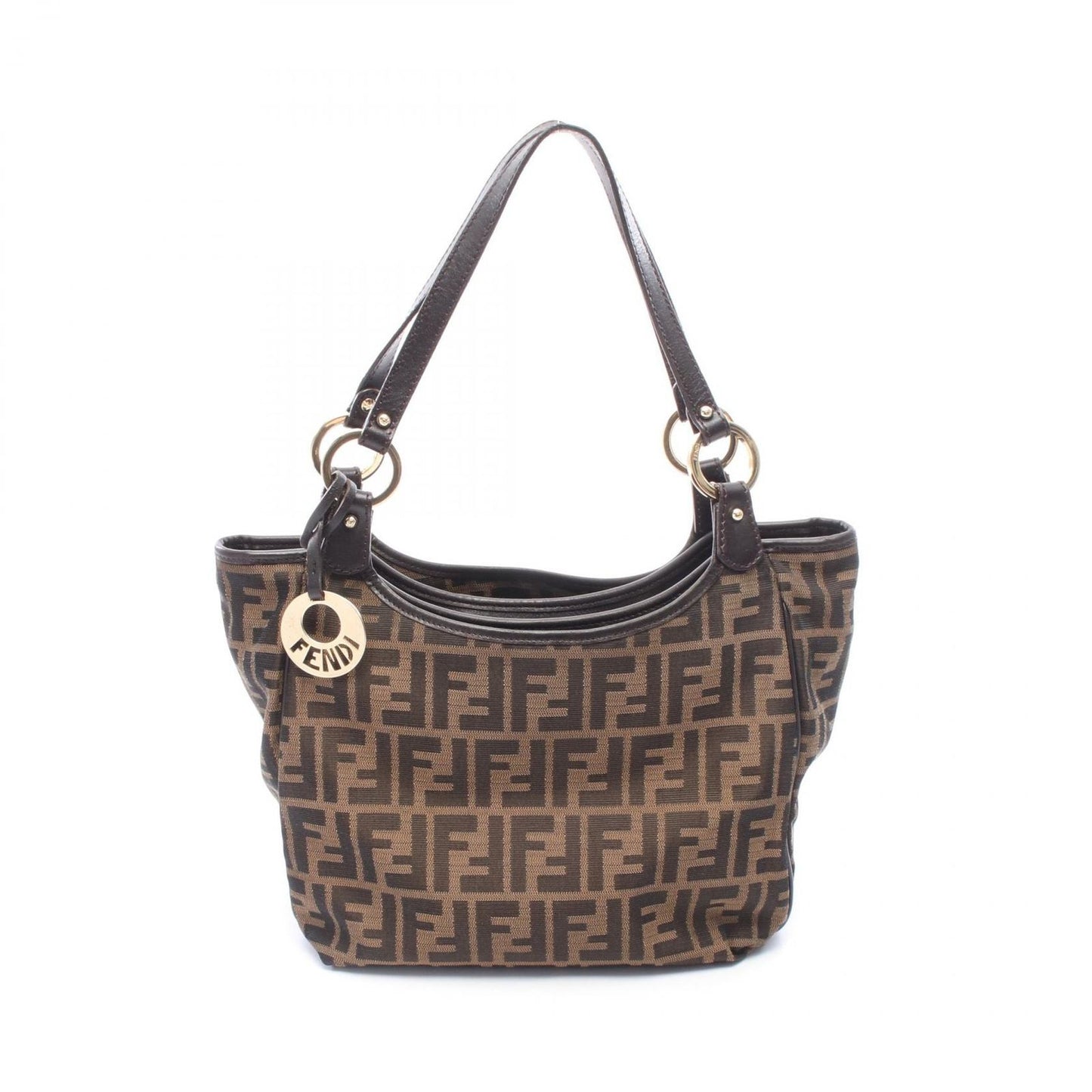 Fendi Tote Brown Canvas Leather